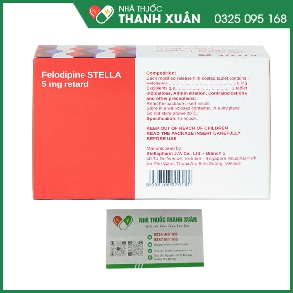 Felodipine Stella 5mg Retard điều trị cao huyết áp